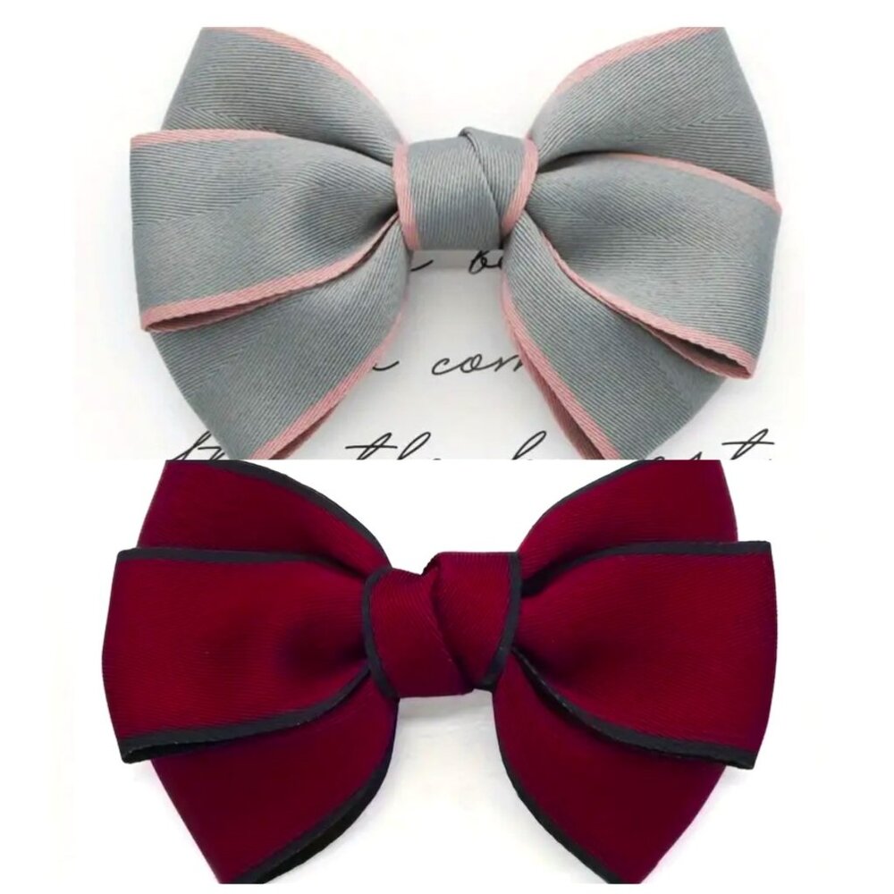 🌺 🌺 🌺 French Fabric Hair Bows - Set of Two